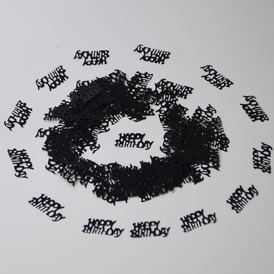 15 g melna sudraba konfeti cipars 13 16 18 20 21 30 40 50 60 70 80 Daudz laimes dzimšanas dienas svinību galda izkaisītie rotājumi