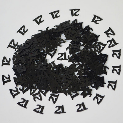 15 g melna sudraba konfeti cipars 13 16 18 20 21 30 40 50 60 70 80 Daudz laimes dzimšanas dienas svinību galda izkaisītie rotājumi