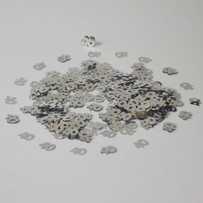 15 g melna sudraba konfeti cipars 13 16 18 20 21 30 40 50 60 70 80 Daudz laimes dzimšanas dienas svinību galda izkaisītie rotājumi