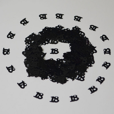 15 g melna sudraba konfeti cipars 13 16 18 20 21 30 40 50 60 70 80 Daudz laimes dzimšanas dienas svinību galda izkaisītie rotājumi