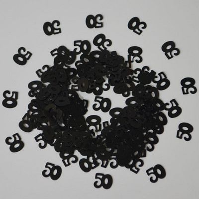 15 g melna sudraba konfeti cipars 13 16 18 20 21 30 40 50 60 70 80 Daudz laimes dzimšanas dienas svinību galda izkaisītie rotājumi