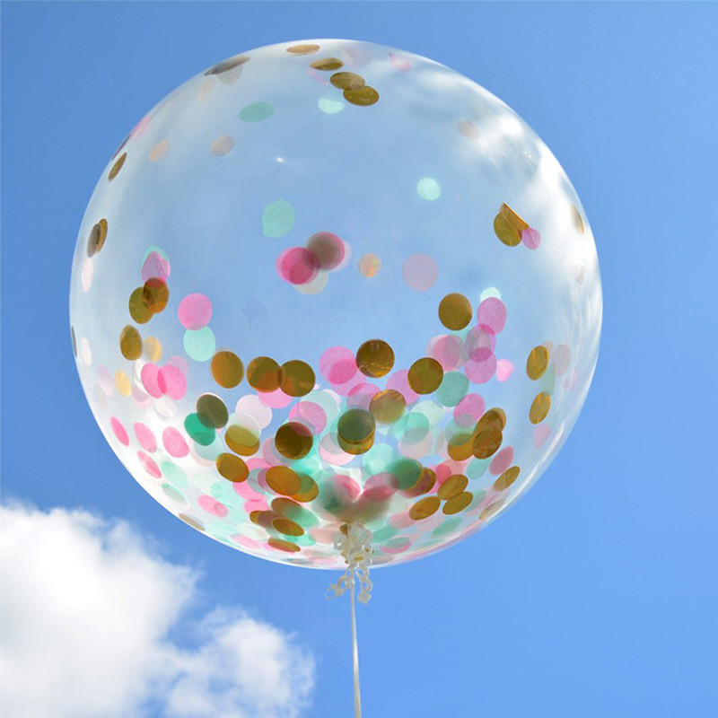 10g 1cm Melange Paberist Konfettid Pulma-sünnipäevapeo dekoratsioonitarvikud Ümmargused läbipaistvad täidetud õhupallikonfettid