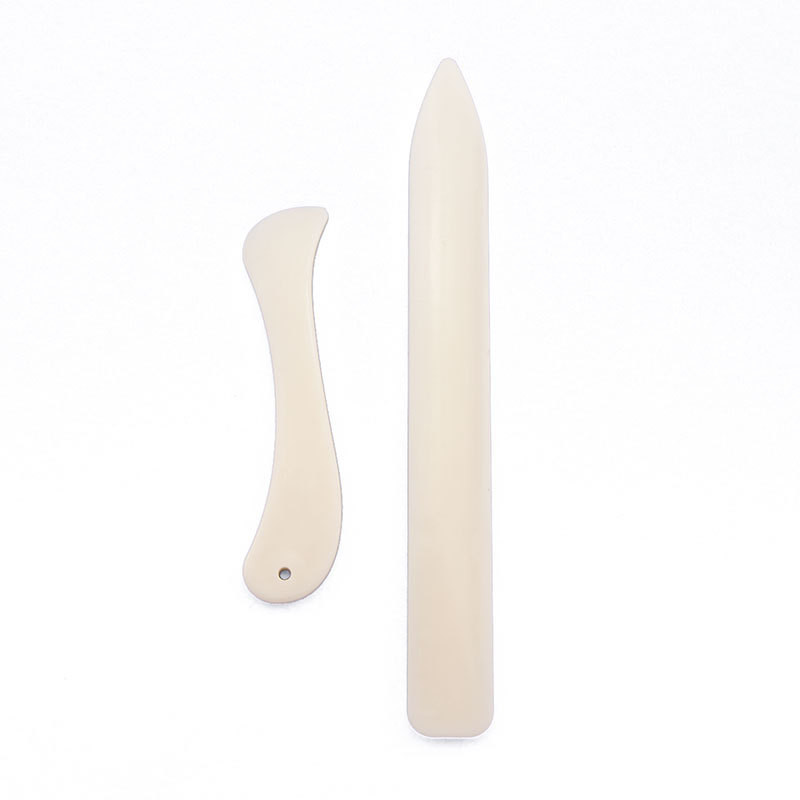 2 gab ādas izstrādājumi rokām darinātam ādas izstrādājumu rīkam Pārnēsājams dabīgā kaula plastmasas mapju rīks locīšanas papīra locīšanai