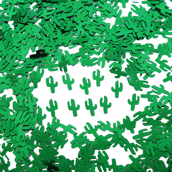 Διακόσμηση επιφάνειας εργασίας με θέμα την έρημο Διακόσμηση με πράσινη παγιέτα κομφετί για κάκτους για αποκριάτικο πάρτι γάμου γενεθλίων