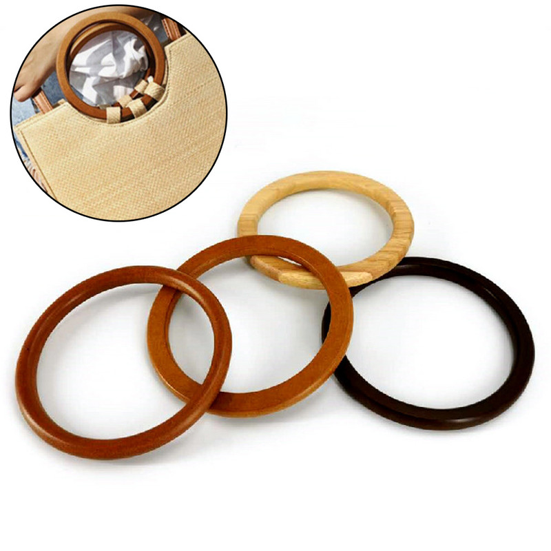 Okrugla ručno izrađena torba s drvenom ručkom Dodaci za torbicu s ručkom Drvena ručka s korijenjem Drvena kružna ručka DIY torbica s ručkom za remen