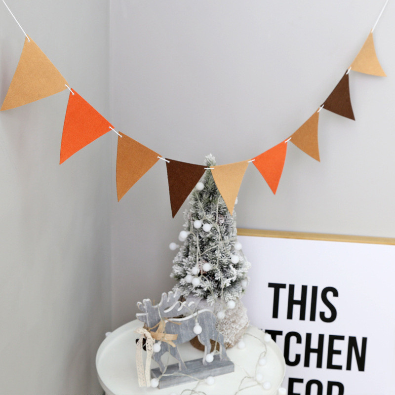 Vintage haki brūnas kafijas vimpeļi ķekaru reklāmkarogs Kāzu/Ziemassvētku dienas/dzimšanas dienas ballīšu karogi Iekaramie vītnes dekorēšanas piederumi