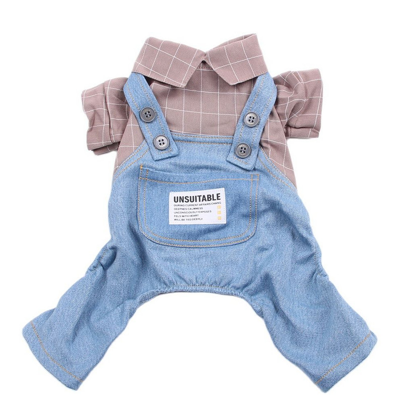 Kombinezons Mētelis Pavasara/vasaras Plaids Kucēnu Dizains Suņi Romperi T-krekli Apģērbs Kaķi Mājdzīvnieku apģērbs