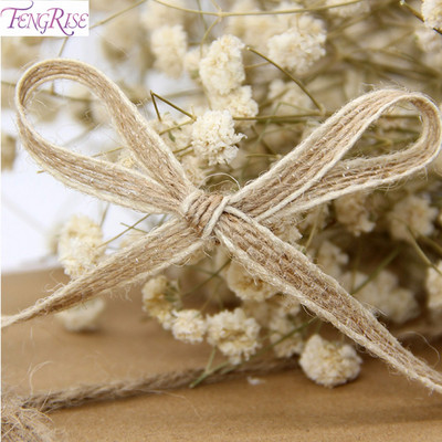 FENGRISE Panglică de cânepă de in Linie albă Panglică de cânepă Coardă de cânepă fină Rolă de bandă de linie albă Accesorii pentru decorarea casei rustice