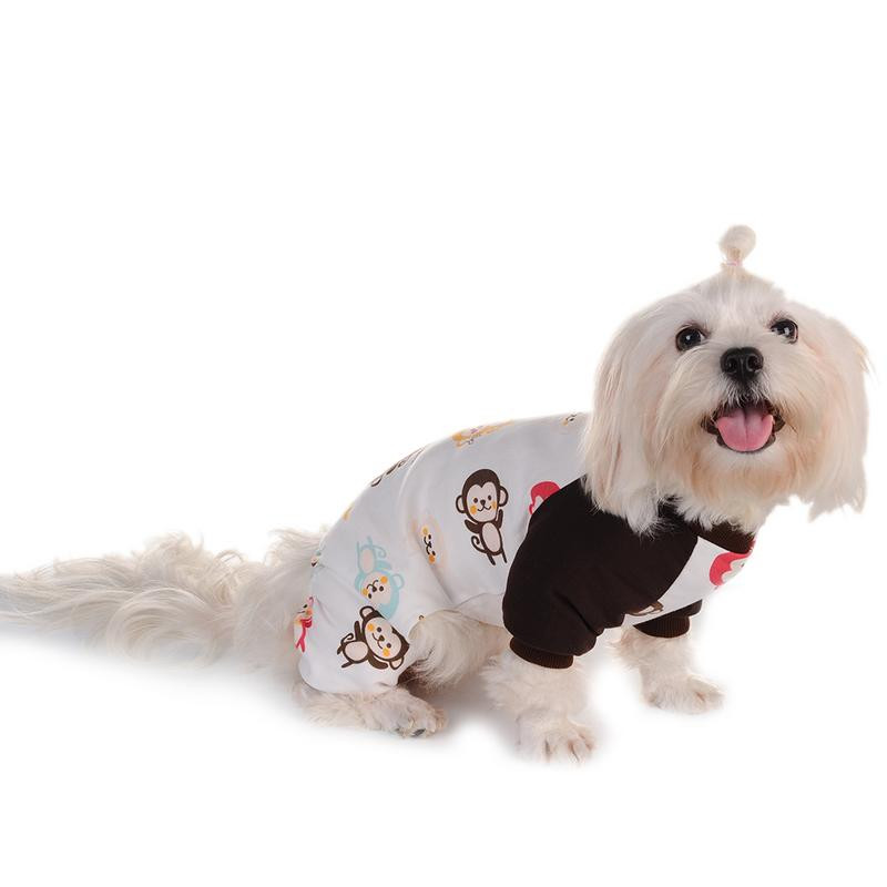 Mājas suns Mīksta kokvilna Apburoša pērtiķu pidžama Mājdzīvnieku suņu apģērbi Kaķu kostīmi Mājas suņu apģērbi Suņiem Kapuces Mīkstas mājdzīvnieku suņu pidžamas