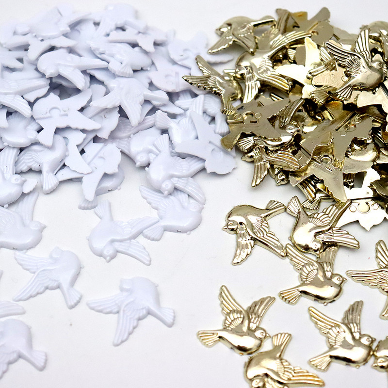 10gab Mini Cute Peace Dove Forma Sudrabs Zelts Balts DIY Kaklarota Piespraudes Rokassprādzes Piespraudes Ziemassvētku Dāvanas Ballīšu Dekorācijas