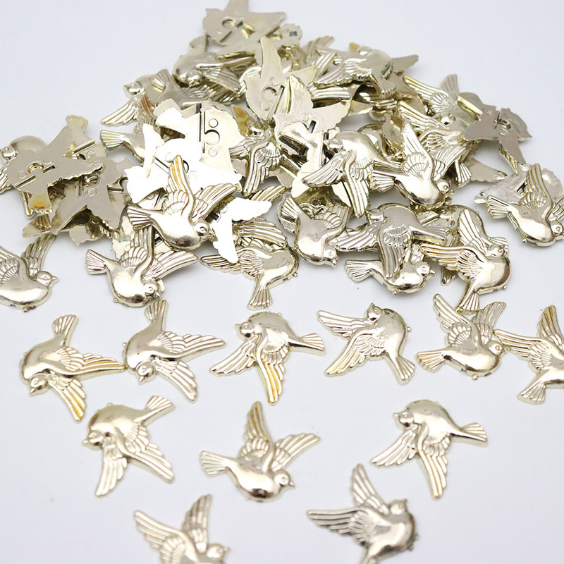 10gab Mini Cute Peace Dove Forma Sudrabs Zelts Balts DIY Kaklarota Piespraudes Rokassprādzes Piespraudes Ziemassvētku Dāvanas Ballīšu Dekorācijas