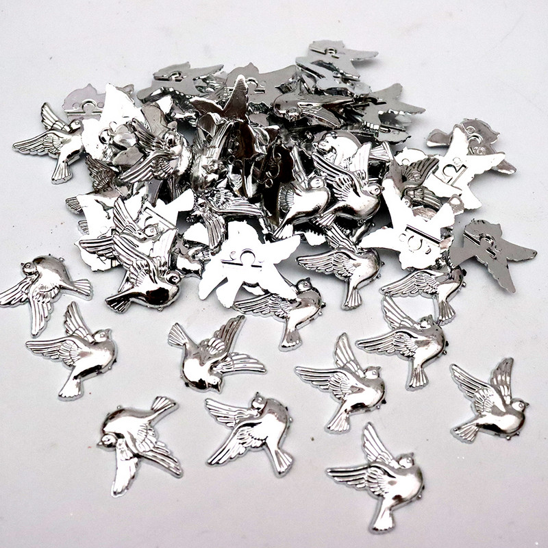 10gab Mini Cute Peace Dove Forma Sudrabs Zelts Balts DIY Kaklarota Piespraudes Rokassprādzes Piespraudes Ziemassvētku Dāvanas Ballīšu Dekorācijas