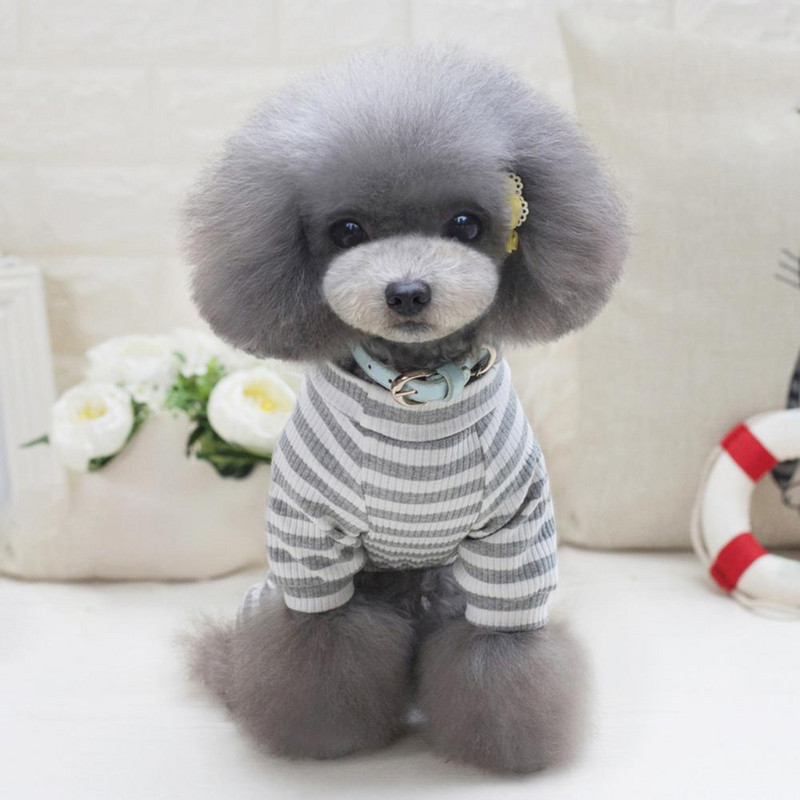 Tanki pamučni Teddy crtani uzorak s križnim prugama Odjeća za pse s četiri noge Kućna odjeća za kućne ljubimce Odjeća za pse Odjeća za male srednje pse