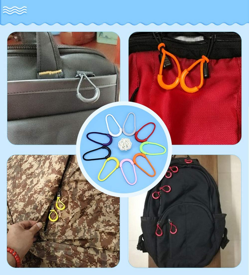 10 db cipzár húzó lehúzó vége illeszkedik kötél címke csere klip Törött csat rögzítő cipzár fül Utazótáska Bőrönd sátor