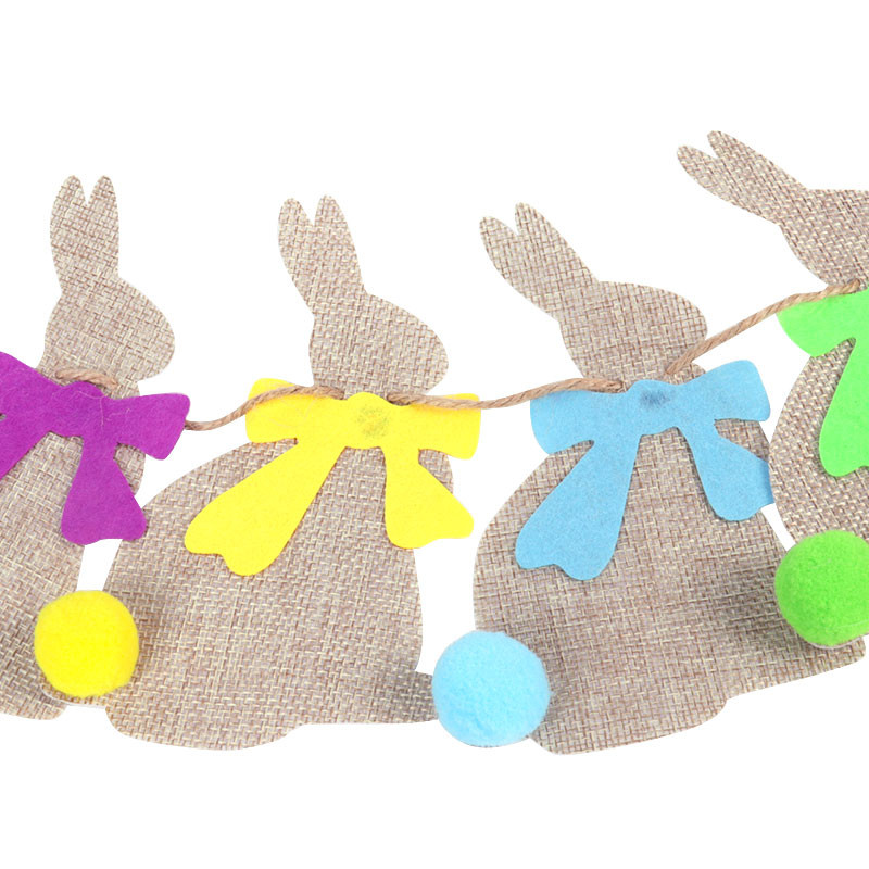 Priecīgu Lieldienu reklāmkarogs Zaķis olas Lieldienu piekārts vītnes Mājas Bunding Karogi Lieldienu dekorācijas mājas bērniem Lieldienu fona reklāmkarogs