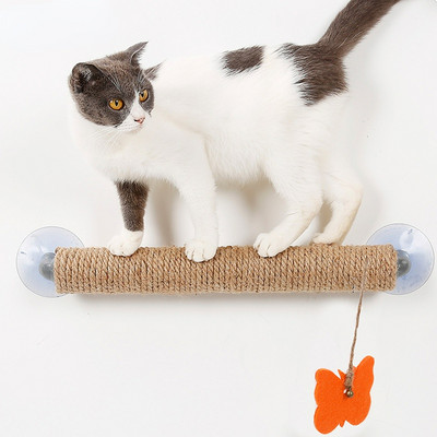 Γάτα κατοικίδιο ζώο Σιζάλ Γιούτα γρατσουνιστικές θέσεις Κορόιδο γάτα δέντρο γατάκι αναρρίχησης στύλο Αστείο παιχνίδι Σχοινί παιχνίδι ξύστρα βεντούζα τοίχου παραθύρου