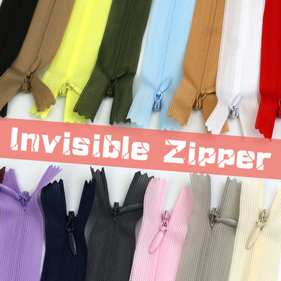 10Pcs 18-60cm 3# Invisible Zippers Nylon Lace Zippers Tailor Ziper Zips DIY Handcraft Wedding Dress Clothing Sewing Accessories