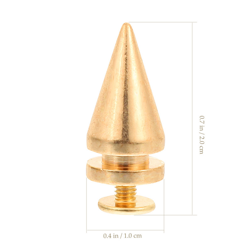 5 gab. Spikes Apģērbs Amatniecības kniedes Metāls DIY kniedes Decked Aksesuāri Daudzkrāsains konusa sakausējuma panku komplekts