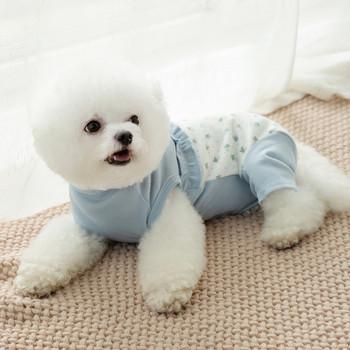 Κορεατική έκδοση ρούχων για σκύλους Splicing Floral τσάντα για κατοικίδια Κοιλιακά ρούχα Teddy καλοκαιρινά ρούχα Μικρά ρούχα για σκύλους με τέσσερα πόδια