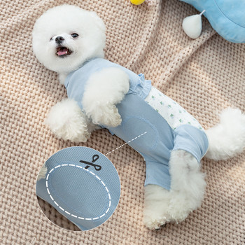 Корейска версия на дрехи за кучета Сглобяване на цветя Чанта за домашни любимци Дрехи за корема Теди Летни дрехи Дрехи за малки кучета с четири крака