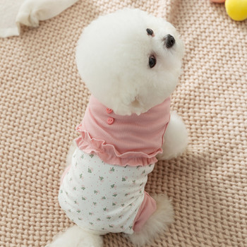 Корейска версия на дрехи за кучета Сглобяване на цветя Чанта за домашни любимци Дрехи за корема Теди Летни дрехи Дрехи за малки кучета с четири крака