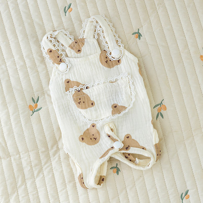 Mazs suns Kombinezons Pavasaris Vasaras Mode Karikatūra Krekls Kaķis Jauki Dizainera Veste Kucēns Mīksts Pidžamas Mājdzīvnieku Apģērbs Pūdelis Pomerānijas