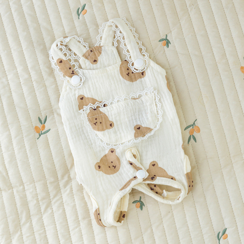 Mazs suns Kombinezons Pavasaris Vasaras Mode Karikatūra Krekls Kaķis Jauki Dizainera Veste Kucēns Mīksts Pidžamas Mājdzīvnieku Apģērbs Pūdelis Pomerānijas