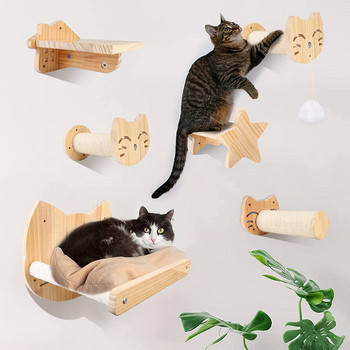 Επιτοίχια γάτα που γρατσουνίζει γάτα Προϊόντα για κρεμάστρα τοίχου τυλιγμένο με σχοινί κάνναβης σιζάλ Μικρές προμήθειες γάτας Hairball 1 τμχ