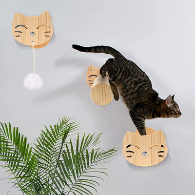 Falra szerelhető macskakarcoló macska falra akasztós termékoszlop, szizál kenderkötéllel körbevonva Kis szőrlabda macska kellékek 1 db