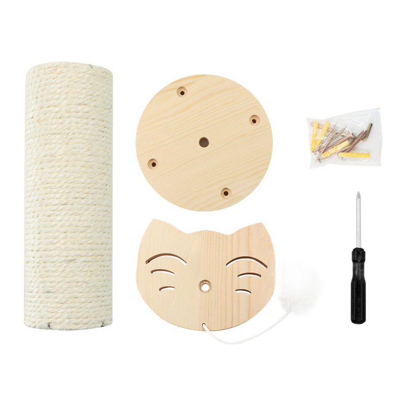 Pie sienas stiprināmi kaķu skrāpējumi kaķu sienas piekaramie izstrādājumi, kas ietīti ar sizala kaņepju virvi Mazu matu bumbu kaķu piederumi 1 gab.