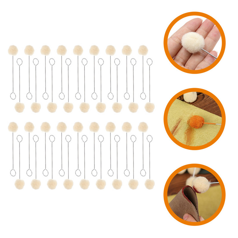 40 τμχ Μαλλί Daubers Ball Applicators Crafts Wool Daubers Dye Wool Ball Applicators