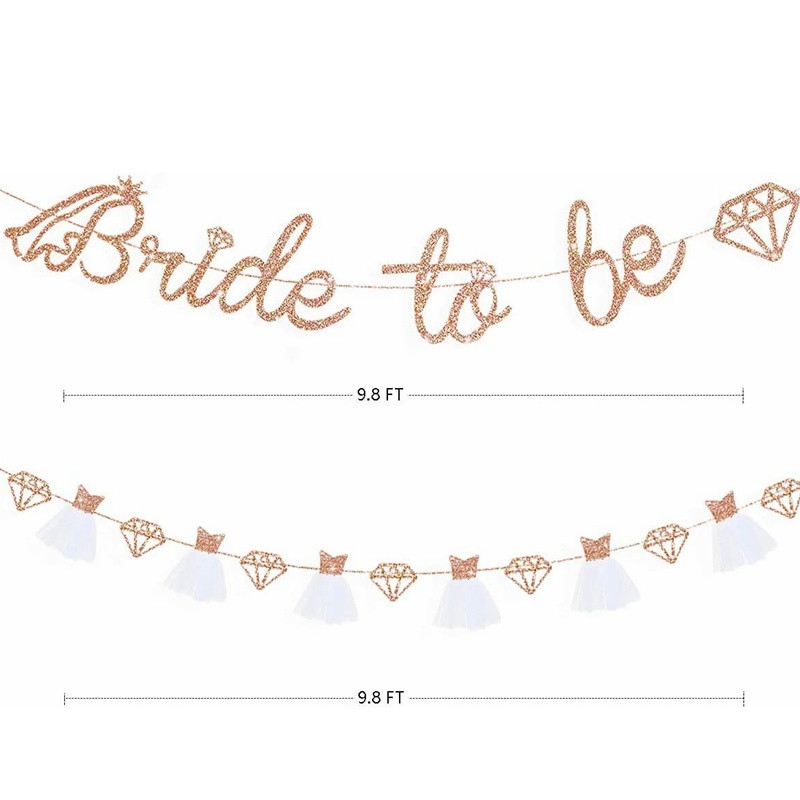 Bride to Be Reklāmkaroga mirdzoša papīra vītne līgavas dušai kāzu saderināšanās vecmeitu ballītes dekorēšanas piederumi