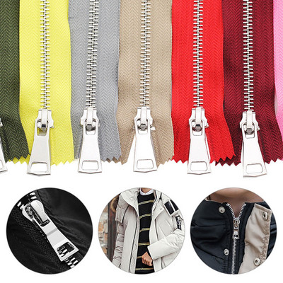 70/90cm 5# Colorful High Quality Open-end Double Sliders Silver Metal Zipper DIY Handcraft For Cloth Pocket Garment Accessories