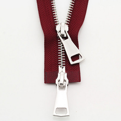 70/90 cm 5# Spalvingi aukštos kokybės atviri dvigubi slankikliai Sidabriniai metaliniai užtrauktukai „Pasidaryk pats“ Rankdarbiai, skirti audiniams, kišeniniai drabužių priedai