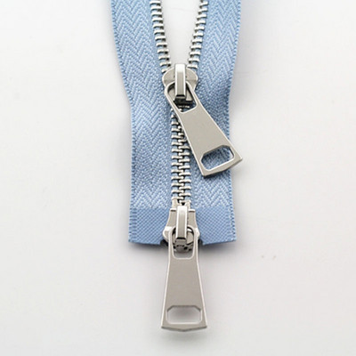 70/90 cm 5# Spalvingi aukštos kokybės atviri dvigubi slankikliai Sidabriniai metaliniai užtrauktukai „Pasidaryk pats“ Rankdarbiai, skirti audiniams, kišeniniai drabužių priedai