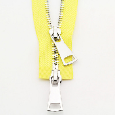 70/90 cm 5# Spalvingi aukštos kokybės atviri dvigubi slankikliai Sidabriniai metaliniai užtrauktukai „Pasidaryk pats“ Rankdarbiai, skirti audiniams, kišeniniai drabužių priedai