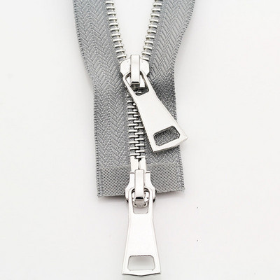 70/90 cm 5# Spalvingi aukštos kokybės atviri dvigubi slankikliai Sidabriniai metaliniai užtrauktukai „Pasidaryk pats“ Rankdarbiai, skirti audiniams, kišeniniai drabužių priedai