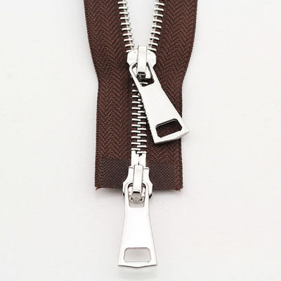 70/90 cm 5# Spalvingi aukštos kokybės atviri dvigubi slankikliai Sidabriniai metaliniai užtrauktukai „Pasidaryk pats“ Rankdarbiai, skirti audiniams, kišeniniai drabužių priedai