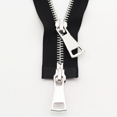 70/90 cm 5# Spalvingi aukštos kokybės atviri dvigubi slankikliai Sidabriniai metaliniai užtrauktukai „Pasidaryk pats“ Rankdarbiai, skirti audiniams, kišeniniai drabužių priedai