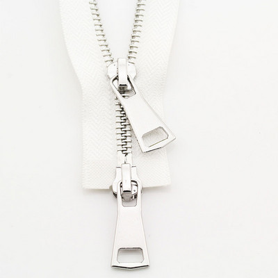 70/90 cm 5# Spalvingi aukštos kokybės atviri dvigubi slankikliai Sidabriniai metaliniai užtrauktukai „Pasidaryk pats“ Rankdarbiai, skirti audiniams, kišeniniai drabužių priedai