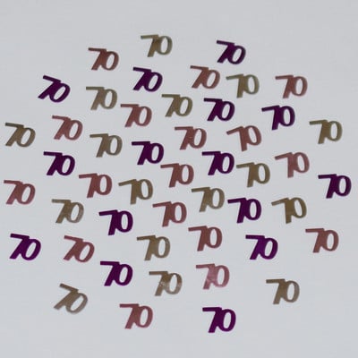 15 g Daudz laimes dzimšanas dienā Sieviešu dāmu apkaisa metāla konfeti Vecie vīrieši 70 gadus veci ciparu galda izkaisītie dekori