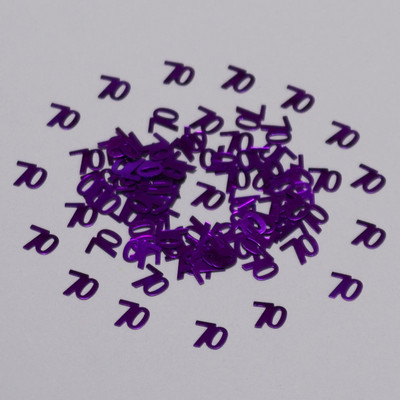 15 g Daudz laimes dzimšanas dienā Sieviešu dāmu apkaisa metāla konfeti Vecie vīrieši 70 gadus veci ciparu galda izkaisītie dekori