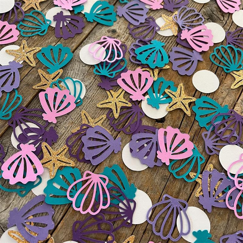 Тематично парти с русалка Конфети Shell Морска звезда PearlConfetti Направи си сам декоративни елементи за хвърляне на конфети на рожден ден Сватба T