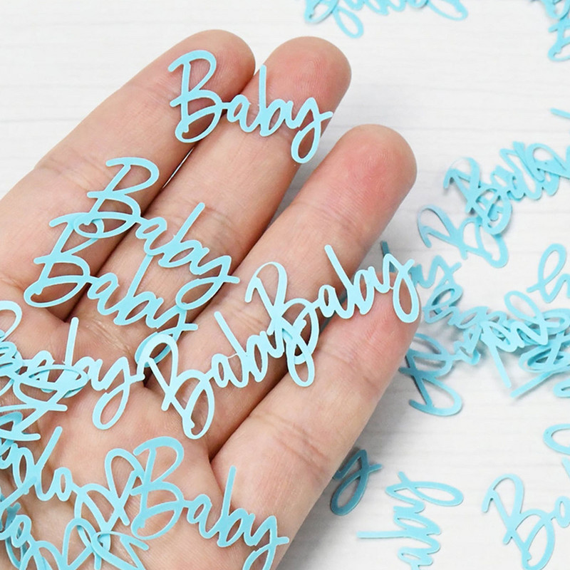 Zēna zēna/meitenes konfeti bērnu dušas dekori Akrila dimanta barošanas pudelītes pēdas nospiedumi fliteļi Zēnu zēnu meiteņu mazuļu dušas dekori