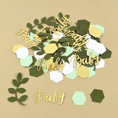 1 pakiranje konfeta za tuširanje djeteta Green Branch Leaf Papirni konfeti Stol Raspršeno otkrivanje spola djeteta Potrepštine za ukrašavanje rođendanske zabave