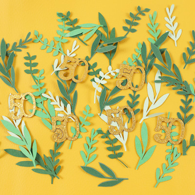 100 gab. Zaru lapu mirdzoša papīra konfeti numurs 18 20 30 40 50 60. gadus vecs galda izkaisītis Jubilejas dzimšanas dienas ballītes dekors