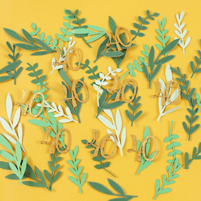 100 gab. Zaru lapu mirdzoša papīra konfeti numurs 18 20 30 40 50 60. gadus vecs galda izkaisītis Jubilejas dzimšanas dienas ballītes dekors