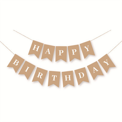 1Set ukrasa za sretan rođendan Birthday Party Girlland Girland Girls Baby Tuš pribor Dekoracija bannera od kraft papira Sretan rođendan