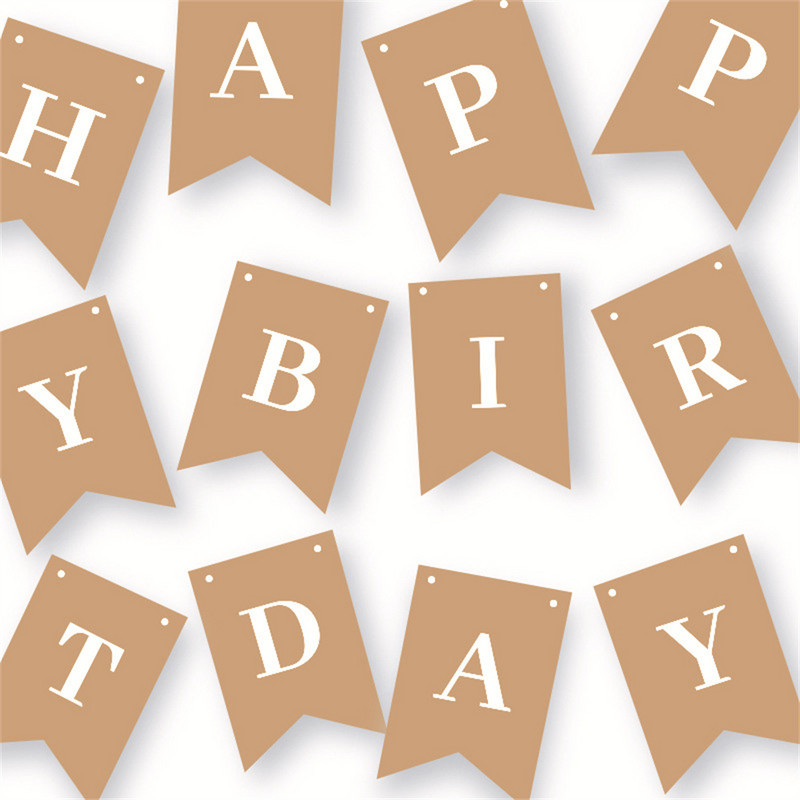 1Set ukrasa za sretan rođendan Birthday Party Girlland Girland Girls Baby Tuš pribor Dekoracija bannera od kraft papira Sretan rođendan