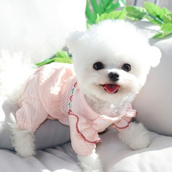 Κλασική μασίφ φόρμα για σκύλους καλοκαιρινά ρούχα για σκύλους για μικρούς σκύλους Παλτό με γλυκά λουλούδια πουκάμισο κουταβιών γάτας Κοστούμια Chihuahua Yorkshire